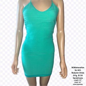BCBGeneration Green Ruched Bodycon Dress Sz M/L